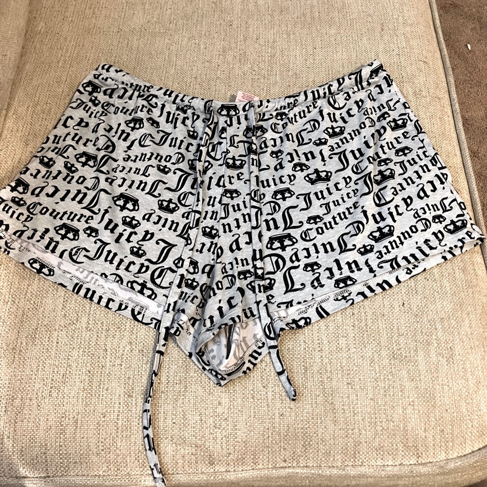 Juicy couture gray and black elastic shorts